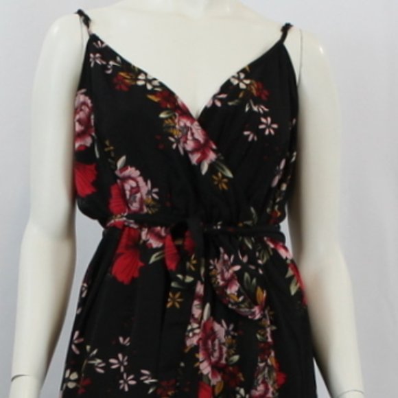 Wrap Belted Floral Print Cami Dress - Picture 1 of 3